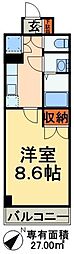 ヴィレッジハウス幕張本郷 1Kの間取図画像