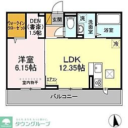 ランギロア 1LDKの間取図画像