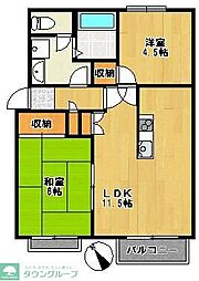 パレシオングリーンヒルズ 2LDKの間取図画像