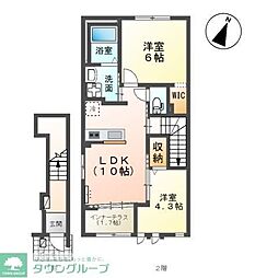 シェモア 2LDKの間取図画像