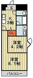 サングリーン新宿 2Kの間取図画像