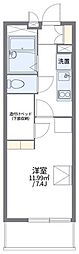 レオパレスフリーダムベッセル4 1Kの間取図画像