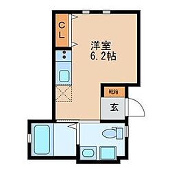 タマパレス ワンルームの間取図画像