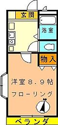 ハイム汐見2 1Kの間取図画像
