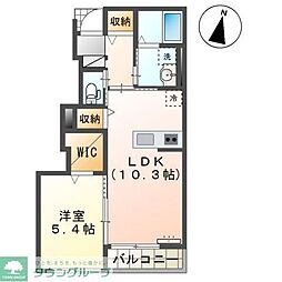 NFコーポ1号館 1LDKの間取図画像