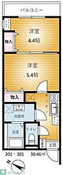 REVENE小倉 2Kの間取図画像