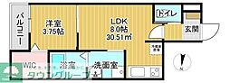 AJ蘇我3 1LDKの間取図画像