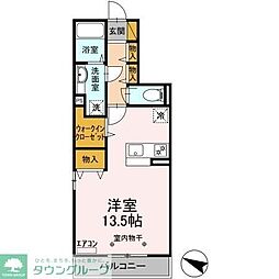 プランドール樹 ワンルームの間取図画像