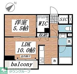 ジャンダルム 1LDKの間取図画像
