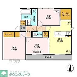 ラ・クレーチェN 3LDKの間取図画像