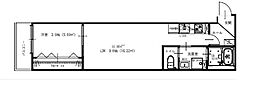 千葉市中央区千葉寺町アパート 1LDKの間取図画像