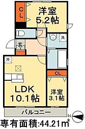 第五スカイマンション 2LDKの間取図画像