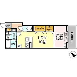 D-SOLACE新千葉3丁目 1LDKの間取図画像