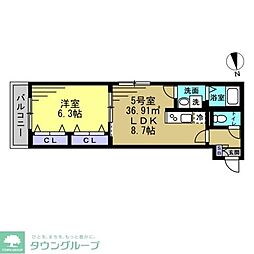 カイ・コート 1LDKの間取図画像