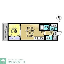 カイ・コート 1LDKの間取図画像