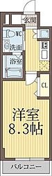 ヒューマンハイム幕張本郷 1Kの間取図画像