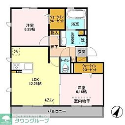 フェリスA 2LDKの間取図画像