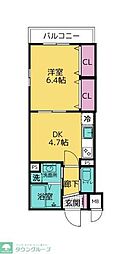 GRASS SQUARE 八番館 1DKの間取図画像