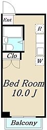 クレスト・コート ワンルームの間取図画像