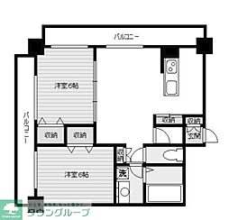 フクロク・レーヴ・マンション 2LDKの間取図画像