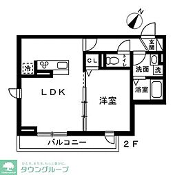 蕨市錦町4丁目マンション 1LDKの間取図画像