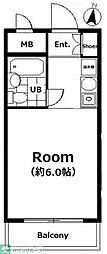 マリオン板橋 ワンルームの間取図画像