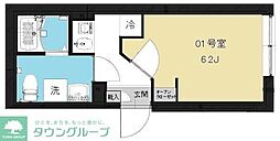 グリーンヴァリー 1Kの間取図画像