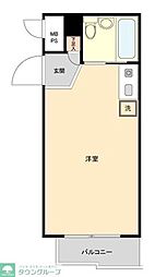 グランドコート駒込 ワンルームの間取図画像