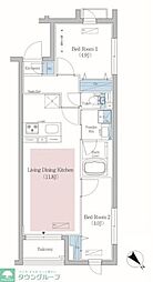 アーバネックス文京小石川 4階2LDKの間取り