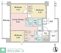 ＬｉｖｅＣａｓａ西台 10階2LDKの間取り