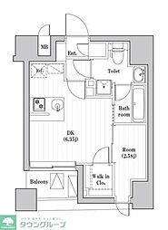 レジデンス文京春日 5階1DKの間取り