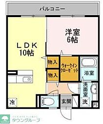 ディアコート高島平 2階1LDKの間取り