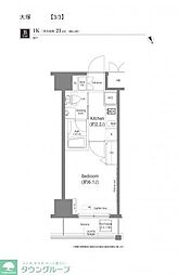 プラウドフラット新大塚 4階1Kの間取り