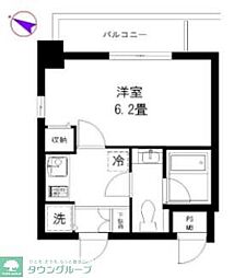 エクセリア大山 4階1Kの間取り