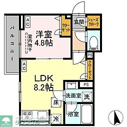 セレスティア前野町 1LDKの間取図画像