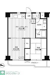メゾンタカノハ 2DKの間取図画像
