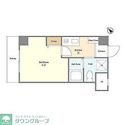 KDXレジデンス小豆沢 1Kの間取図画像