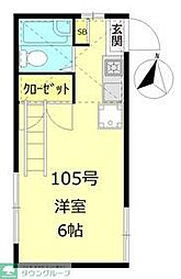 ジュネス・大山公園2 ワンルームの間取図画像
