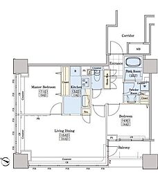 レジディアタワー上池袋タワーサイド 2LDKの間取図画像