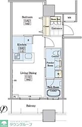 レジディアタワー上池袋タワーサイド 1LDKの間取図画像