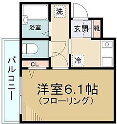 T.S.プレミール 1Kの間取図画像