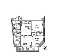 パークアクシス板橋 2LDKの間取図画像
