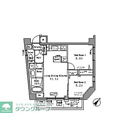 パークアクシス板橋 2LDKの間取図画像