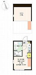 ルカセレーノ ワンルームの間取図画像