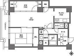 文京グリーンコートビュータワー本駒込B棟 1LDKの間取図画像