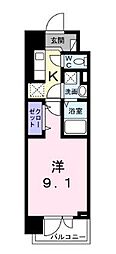 JR東海道本線 平塚駅 徒歩3分の賃貸マンション 10階1Kの間取り