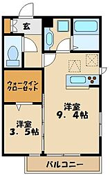 ブライト 1LDKの間取図画像