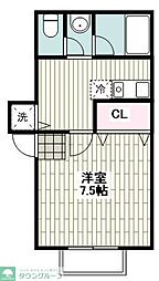 FLAT-K 1Kの間取図画像
