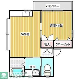 グリーンハウス 1DKの間取図画像