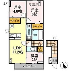 ジェルベーラ 3LDKの間取図画像